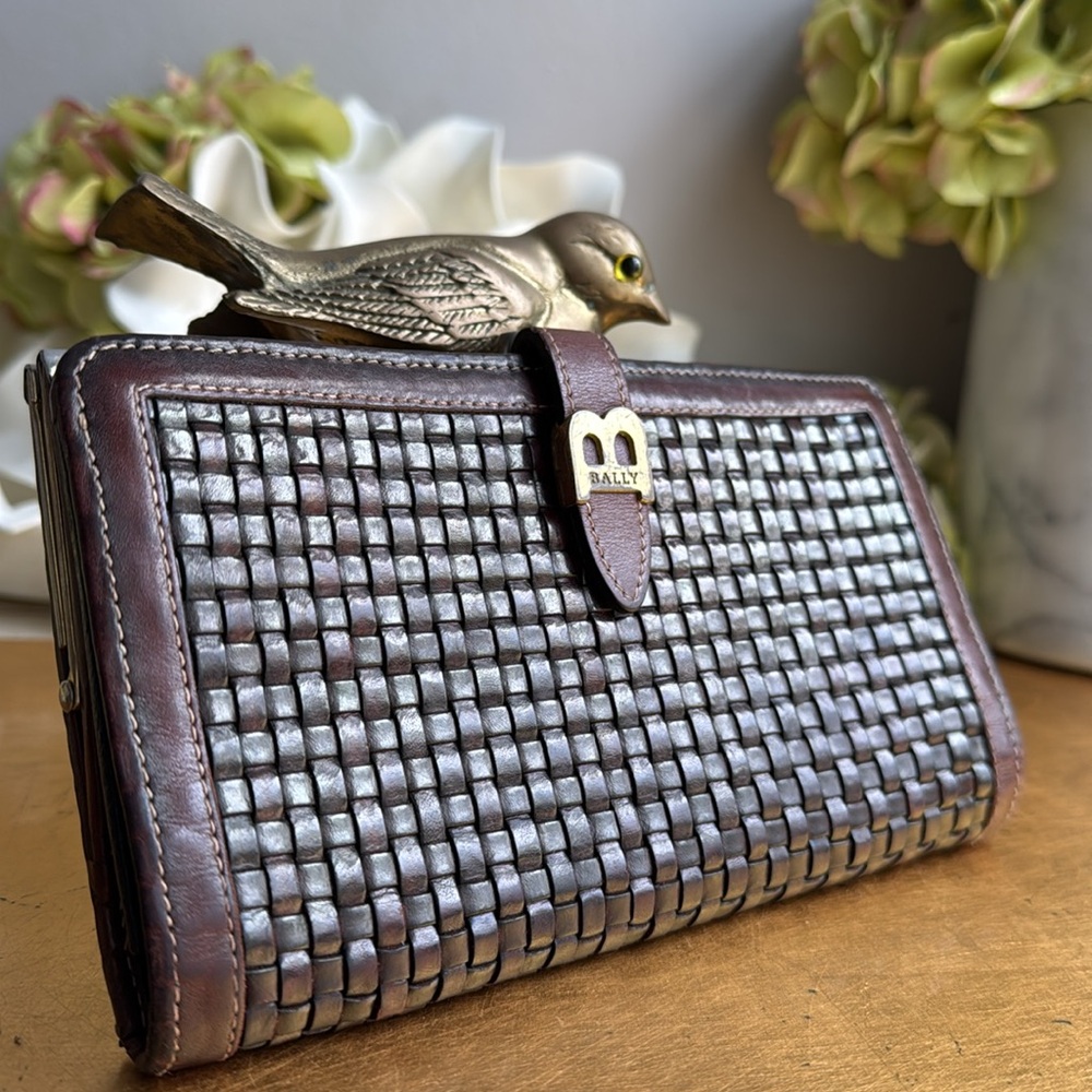 Bally Woven Bifold Leather Wallet